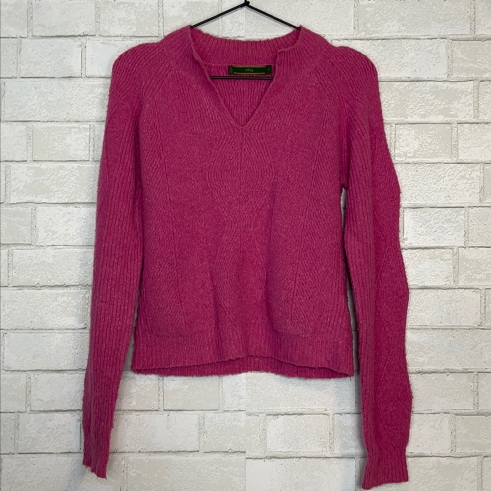 Oilily Pink Wool Blend Cable Knit Sweater S